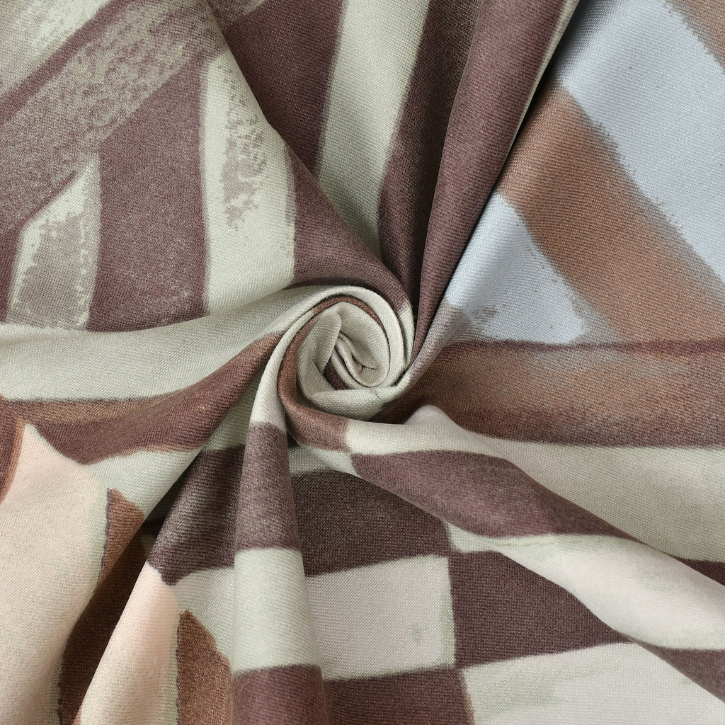 Furnofy 140 GSM Fitted  Double Bedsheet (78"x72" + 6" Pocket Size) with 2 Pillow Covers (18x27 inches) - Abstract Brown