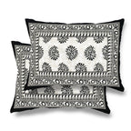 Furnofy 100% Cotton Traditional Jaipuri Print King Size Bedsheet (90x108 Inches) with 2 Matching Pillow Covers – Flat, Black Keri