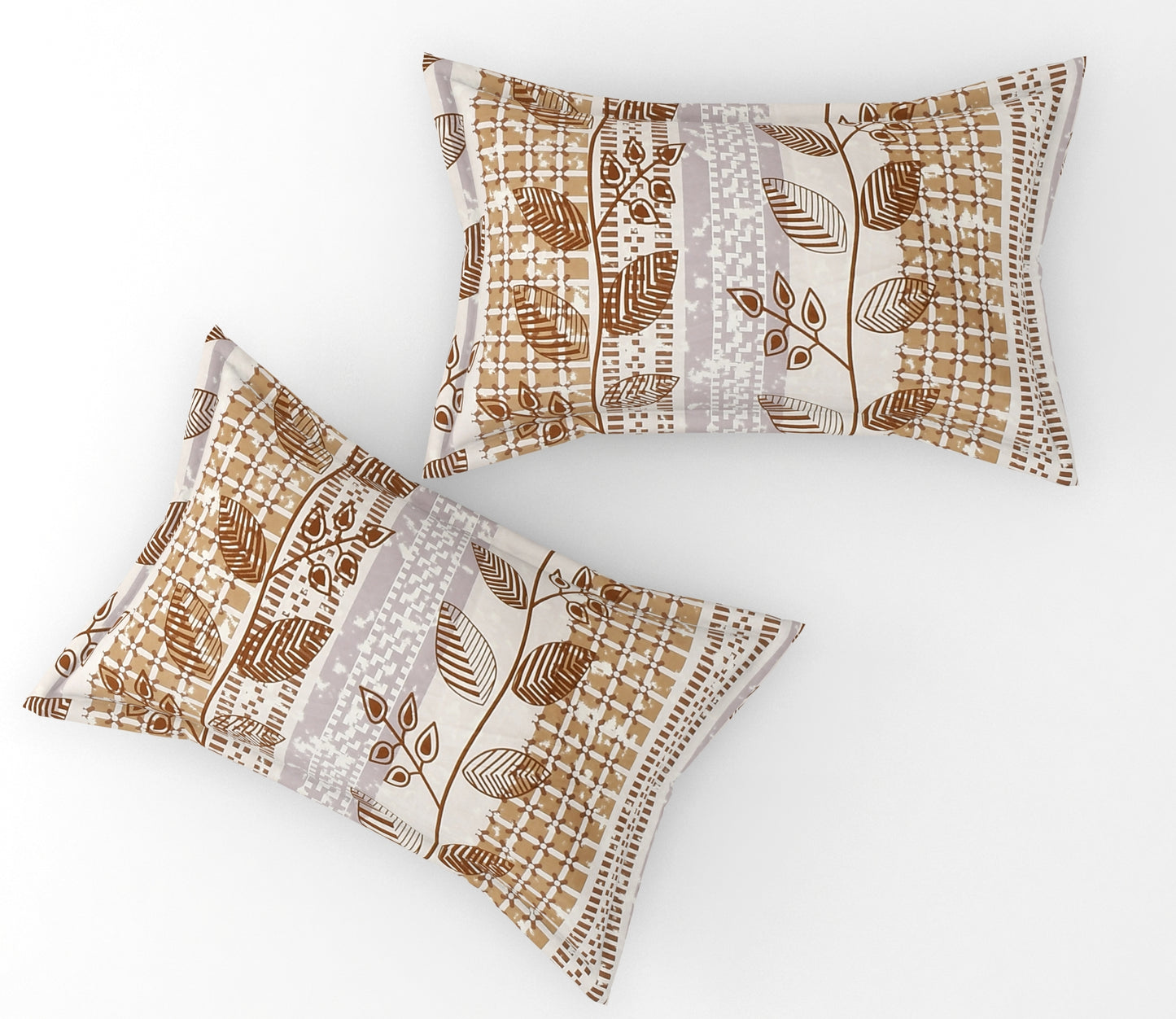 Furnofy 140 GSM Fitted  Double Bedsheet (78"x72" + 6" Pocket Size) with 2 Pillow Covers (18x27 inches)