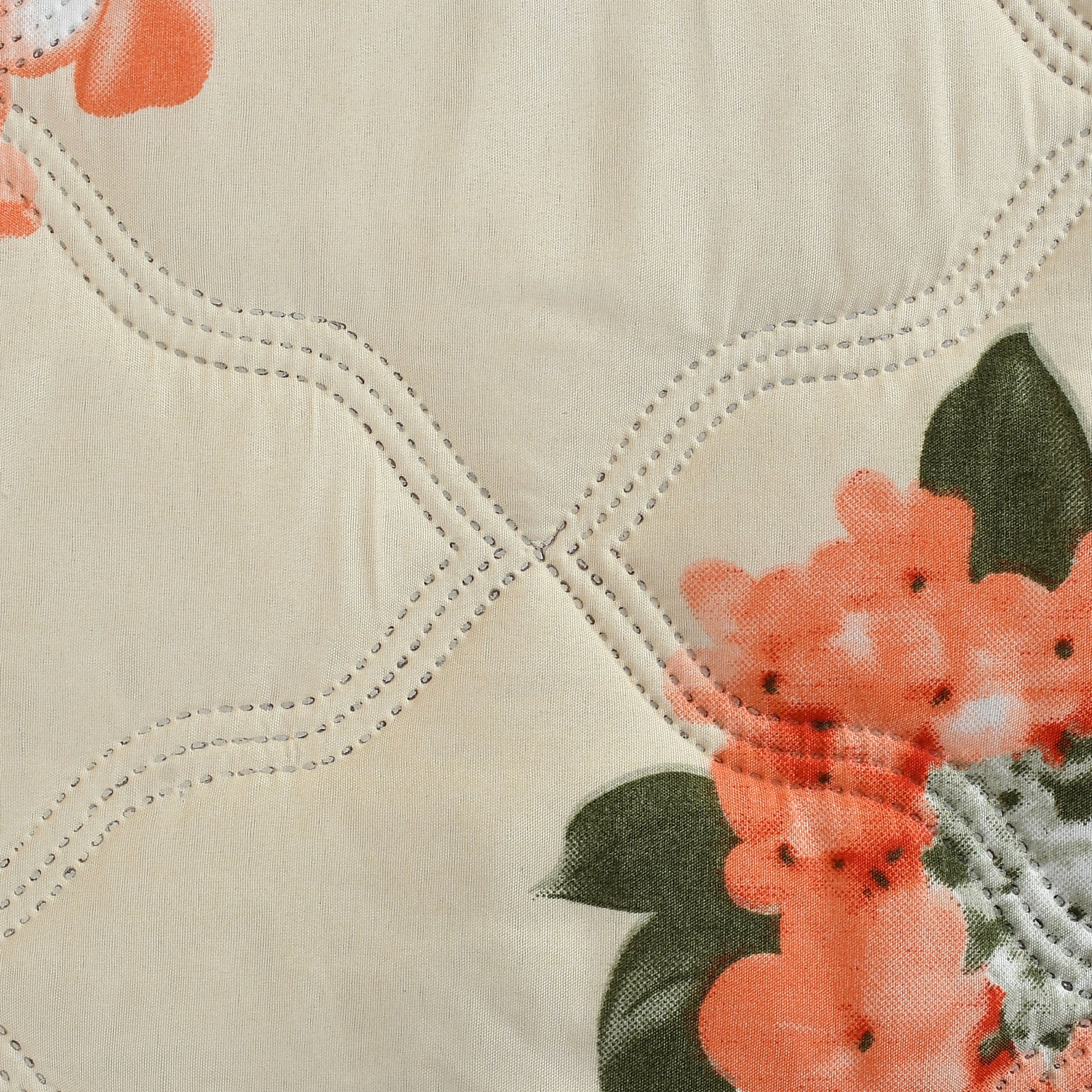 Furnofy 200 GSM Premium King Size Reversible Comforter/Quilt (220x224 cm) - Microfiber, Pack of 1, Floral Beige