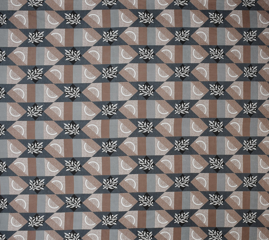 Furnofy Premium Printed Double Bedsheet (90x100 Inches) with 2 Pillow Covers (Flat, Floral) - Brown & Black