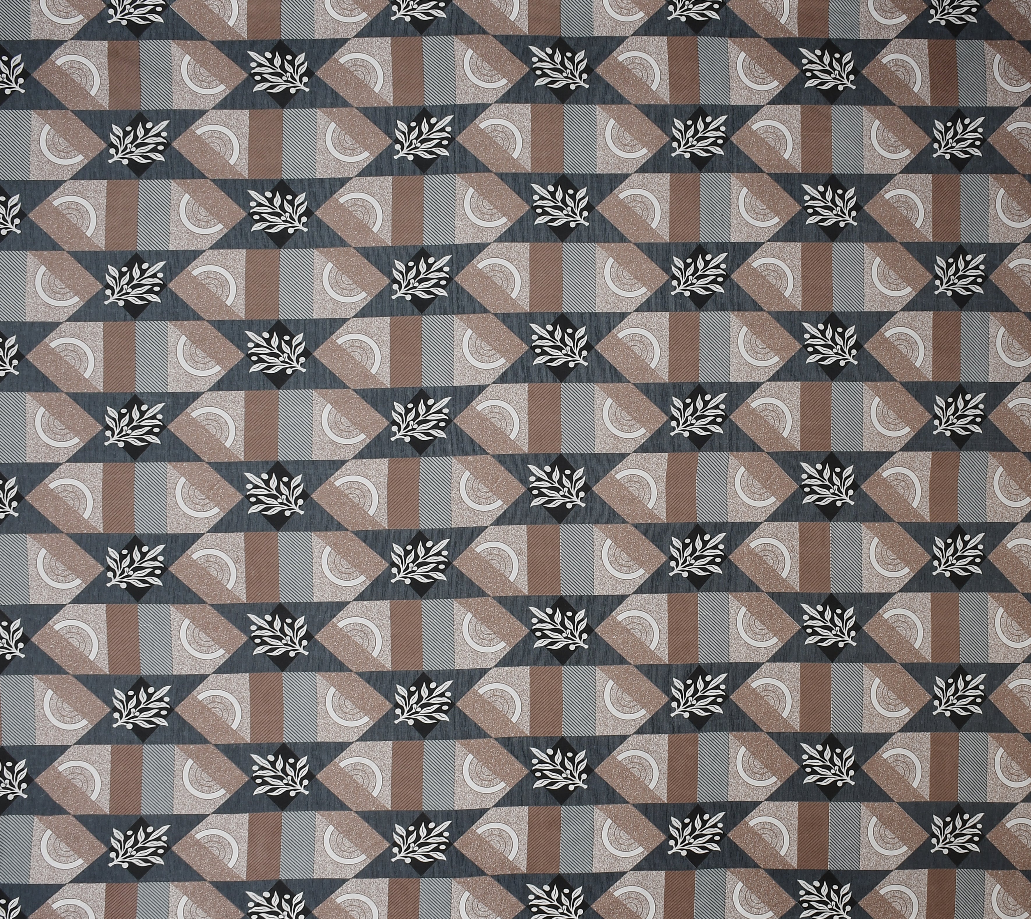 Furnofy Premium Printed Double Bedsheet (90x100 Inches) with 2 Pillow Covers (Flat, Floral) - Brown & Black