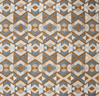 Furnofy Premium Printed Double Bedsheet (90x100 Inches) with 2 Pillow Covers (Flat, Geometric) - Grey & Mustard