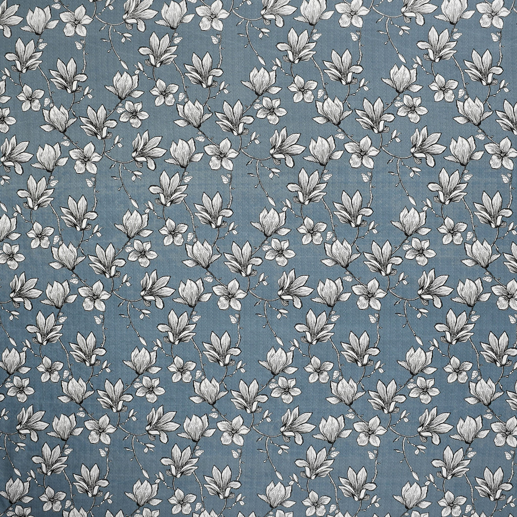Furnofy 140 GSM Flat King Size Bedsheet (108 x 108 inches) with 2 Pillow Covers (18 x 27 inches) - Floral, Blue