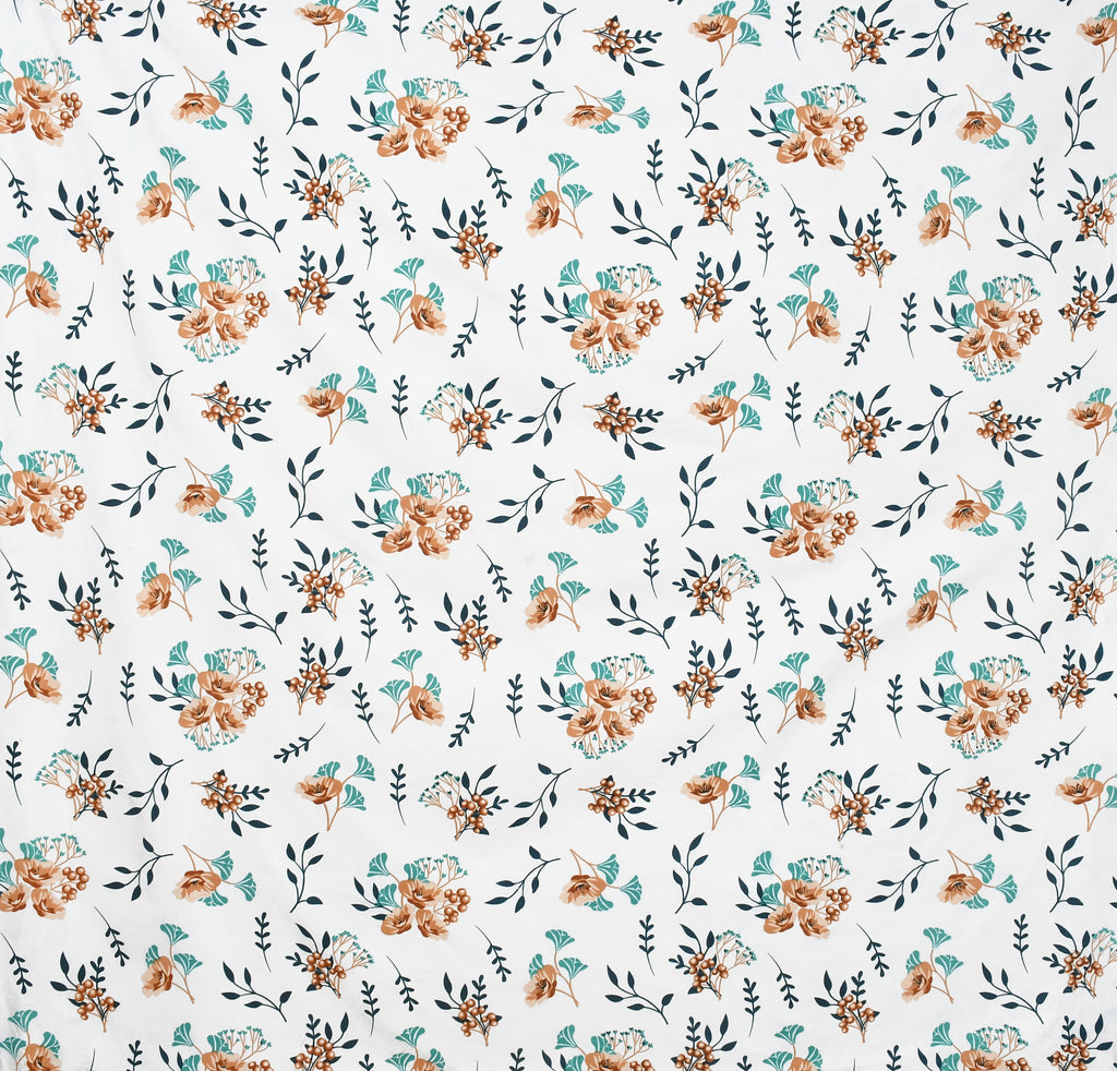 Furnofy 140 GSM Flat Double Bedsheet (90x100 inches) with 2 Pillow Covers (18x 27 inches) - Floral Multicolors
