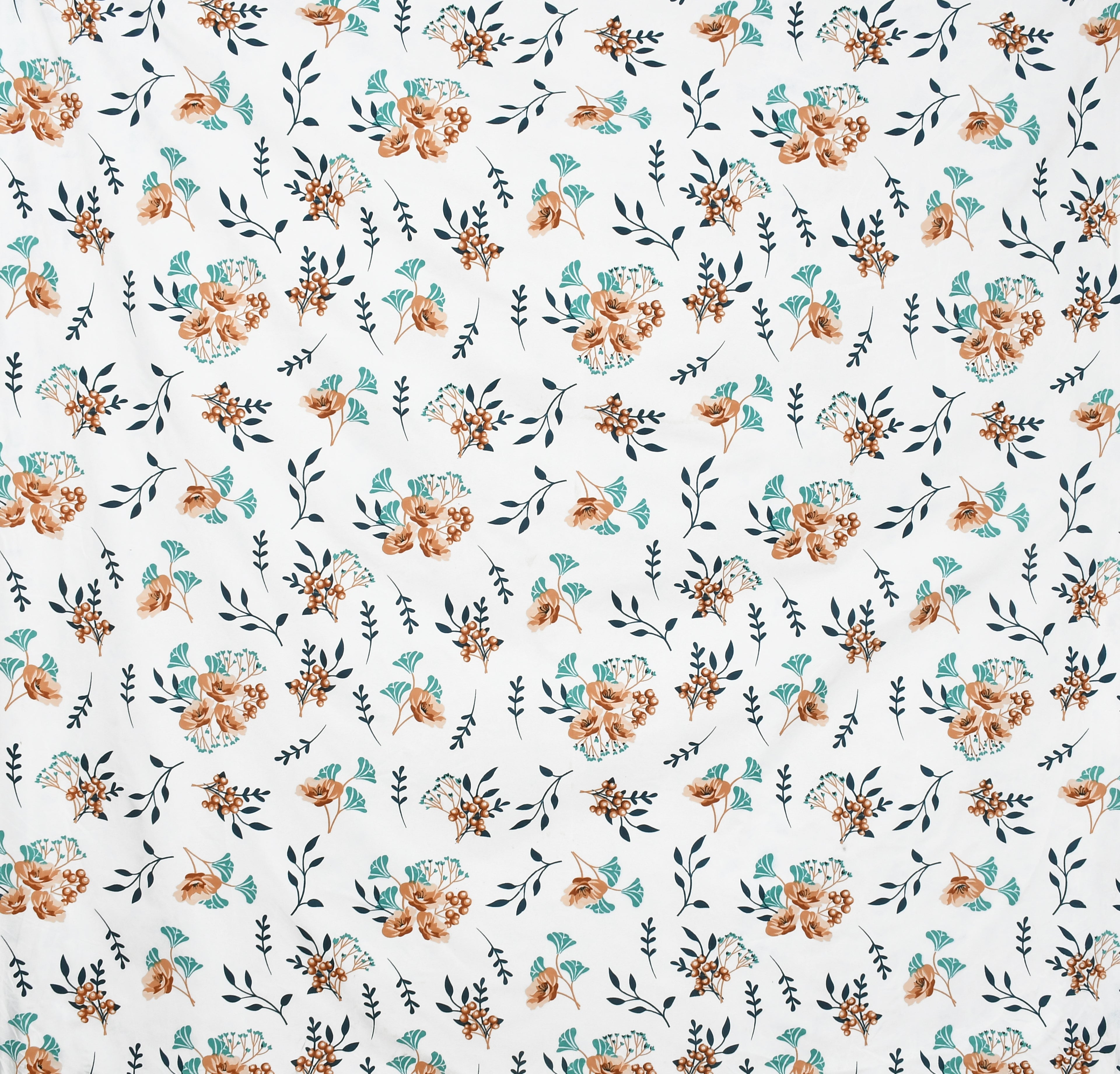 Furnofy 140 GSM Flat Double Bedsheet (90x100 inches) with 2 Pillow Covers (18x 27 inches) - Floral Multicolors