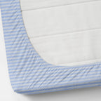 Furnofy 140 GSM Fitted  Double Bedsheet (78"x72" + 6" Pocket Size) with 2 Pillow Covers (18x27 inches) - Abstract, Blue