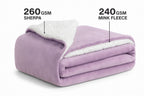 Furnofy Premium Soft Sherpa Warm Blankets (55x90 Inches) - Soft Pink