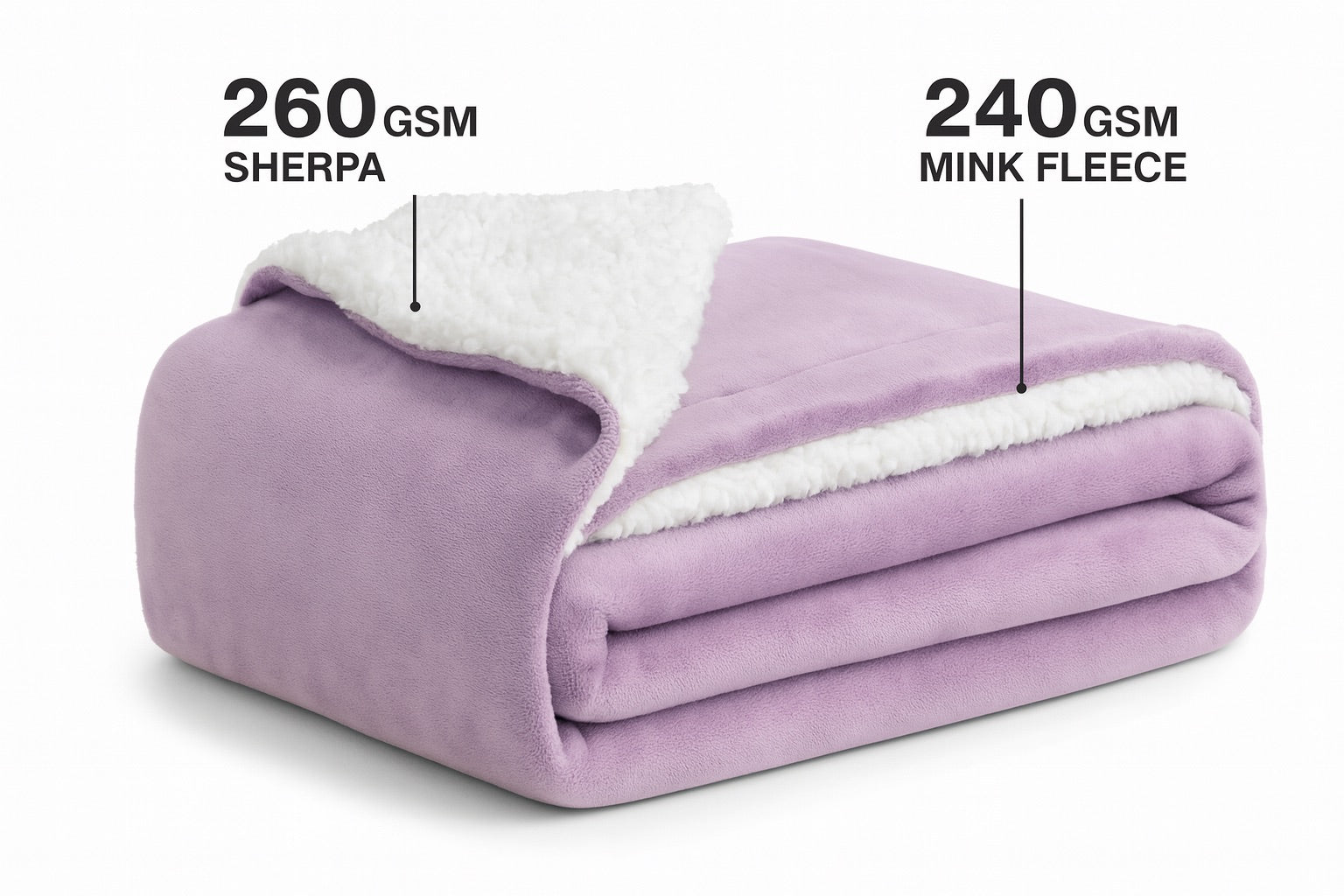 Furnofy Premium Soft Sherpa Warm Blankets (55x90 Inches) - Soft Pink