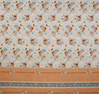 Furnofy Premium Printed Double Bedsheet (90x100 Inches) with 2 Pillow Covers (Flat, Floral) - Peach and Beige