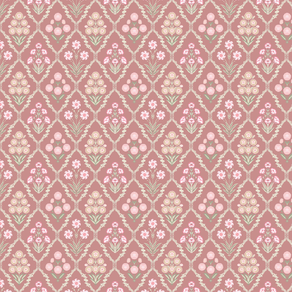Furnofy 140 GSM Flat King Size Bedsheet (108 x 108 inches) with 2 Pillow Covers (18 x 27 inches) - Pink - Floral