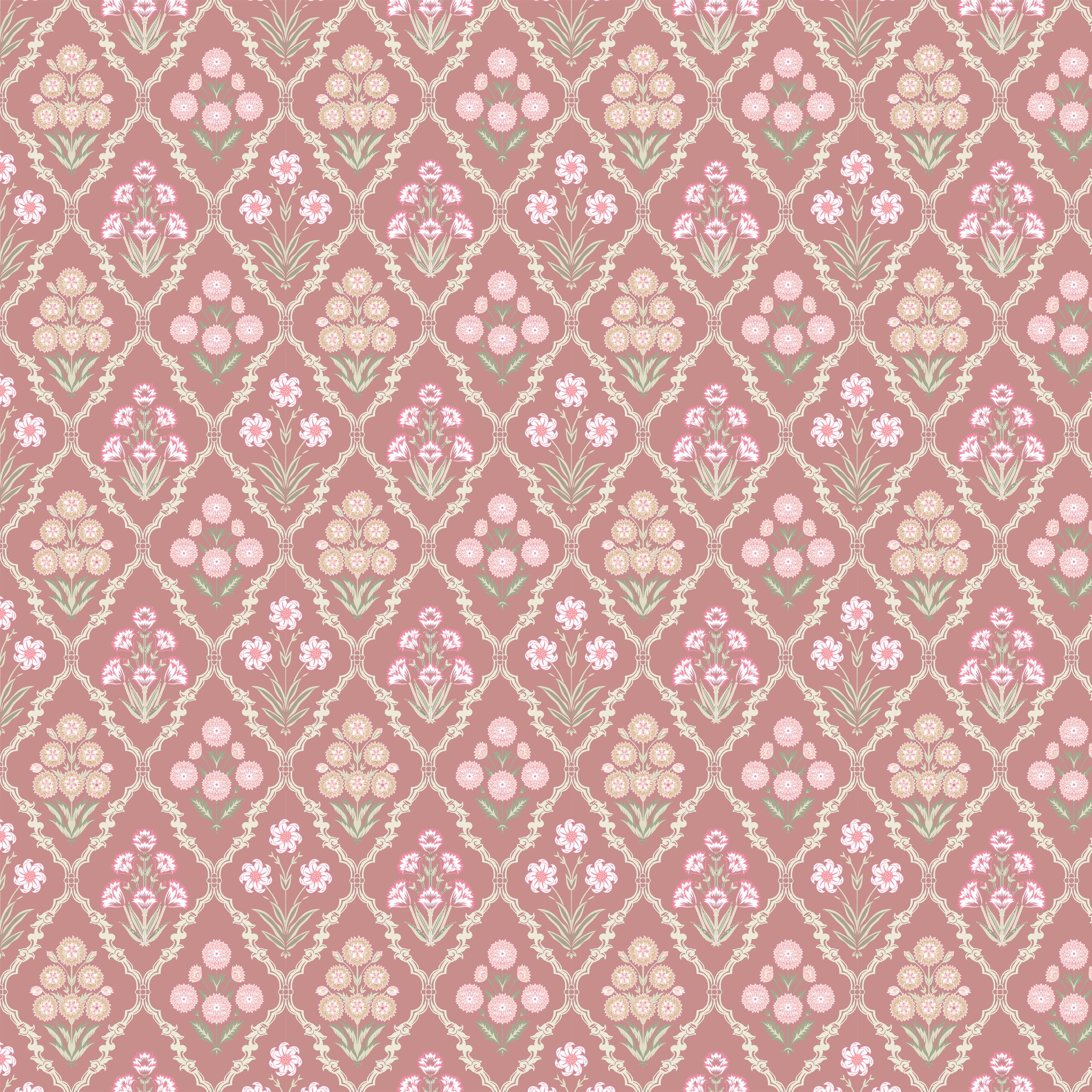 Furnofy 140 GSM Flat King Size Bedsheet (108 x 108 inches) with 2 Pillow Covers (18 x 27 inches) - Pink - Floral