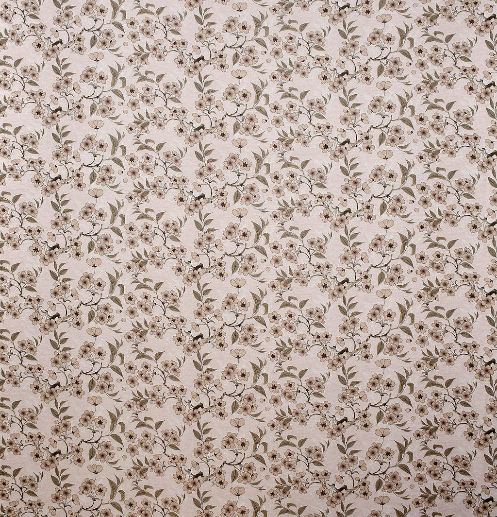 Furnofy Premium Printed Double Bedsheet (90x100 Inches) with 2 Pillow Covers (Flat, Floral) - Peach & Brown