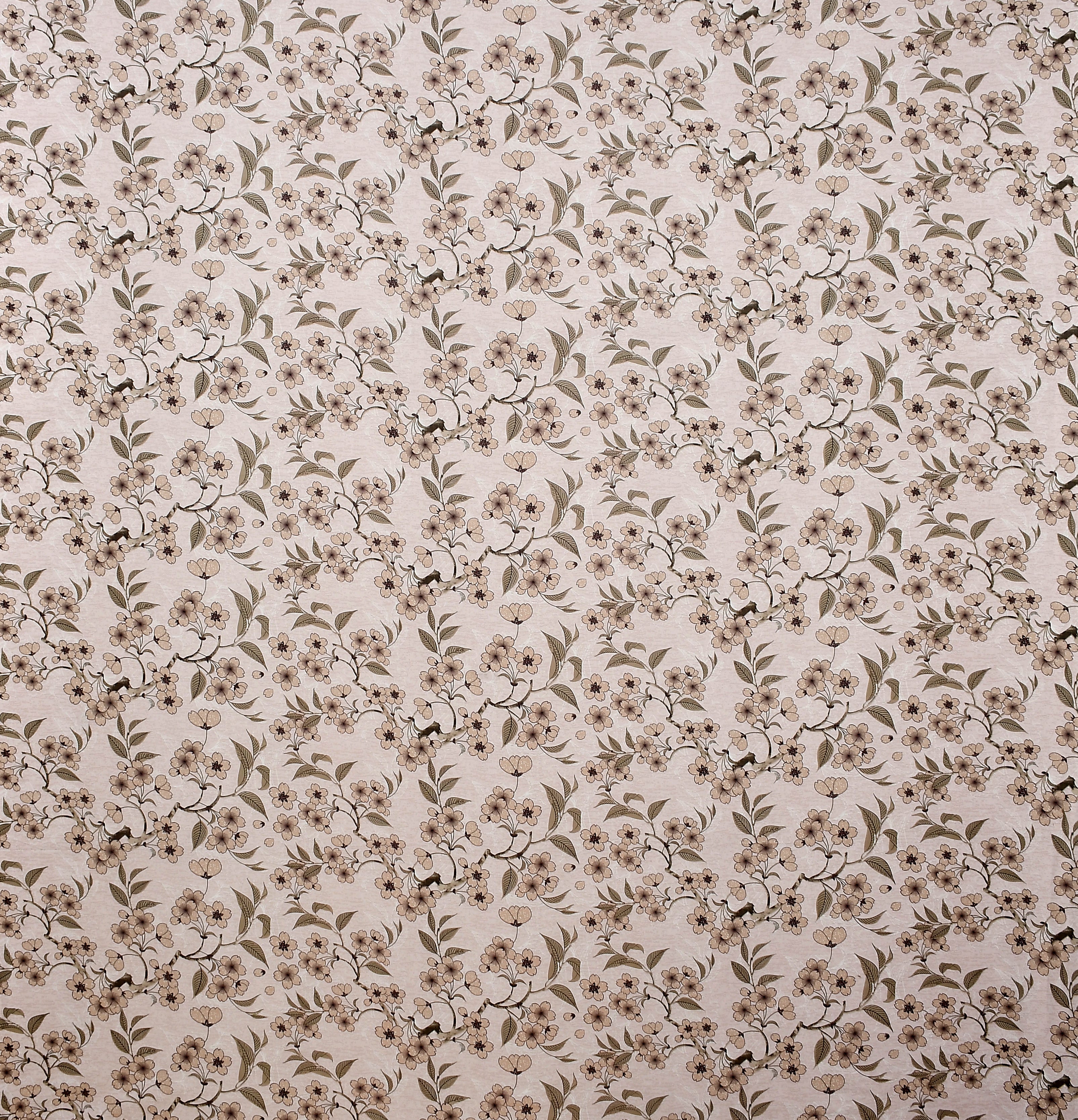 Furnofy Premium Printed Double Bedsheet (90x100 Inches) with 2 Pillow Covers (Flat, Floral) - Peach & Brown