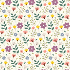 Furnofy 140 GSM Flat King Size Bedsheet (108 x 108 inches) with 2 Pillow Covers (18 x 27 inches) - White - Floral