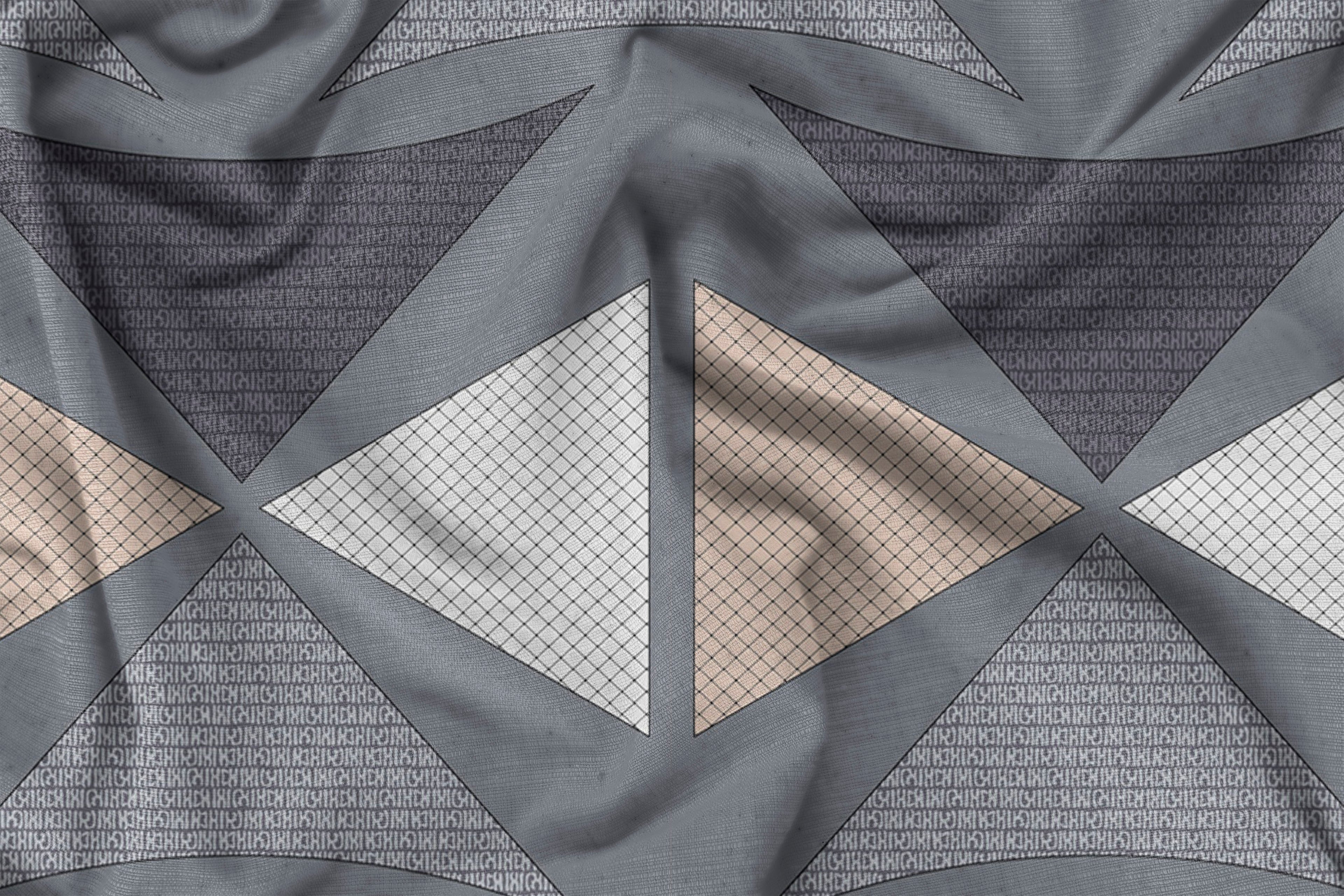 Furnofy Premium King Bedsheet with 2 Pillow Covers (108x108 Inches) - Flat, Multi Triangle, Geometric