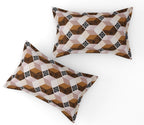 Furnofy Premium Printed Double Bedsheet (90x100 Inches) with 2 Pillow Covers (Flat, Wave) - Brown & Black