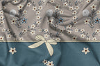 Furnofy Premium King Bedsheet with 2 Pillow Covers (108x108 Inches) - Flat, Grey & Aqua Green, Knot Print