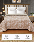 Furnofy 200 GSM Premium King Size Reversible Comforter/Quilt (220x224 cm) - Microfiber, Pack of 1, Abstract Brown