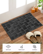 Furnofy Antiskid Lightweight Fluffy Doormats (Pack of 1, 40x60 CMs) - Dark Grey