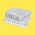 Furnofy Decorative Cotton Sofa Throws for Home Decor (127 x 152) Cms - White Checkered