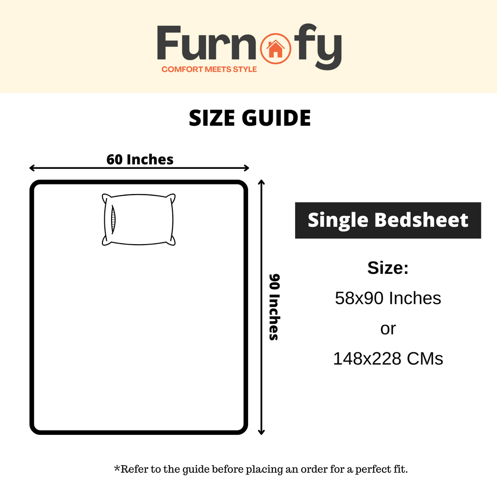Furnofy 140 GSM Flat Single Bedsheet (60x90 inches) with 1 Pillow Cover (18x 27 inches) - Abstract Multicolors