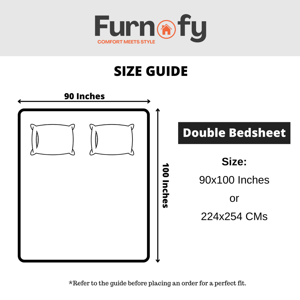 Furnofy 140 GSM Flat Double Bedsheet (90x100 inches) with 2 Pillow Covers (18x 27 inches) - Floral Multicolors