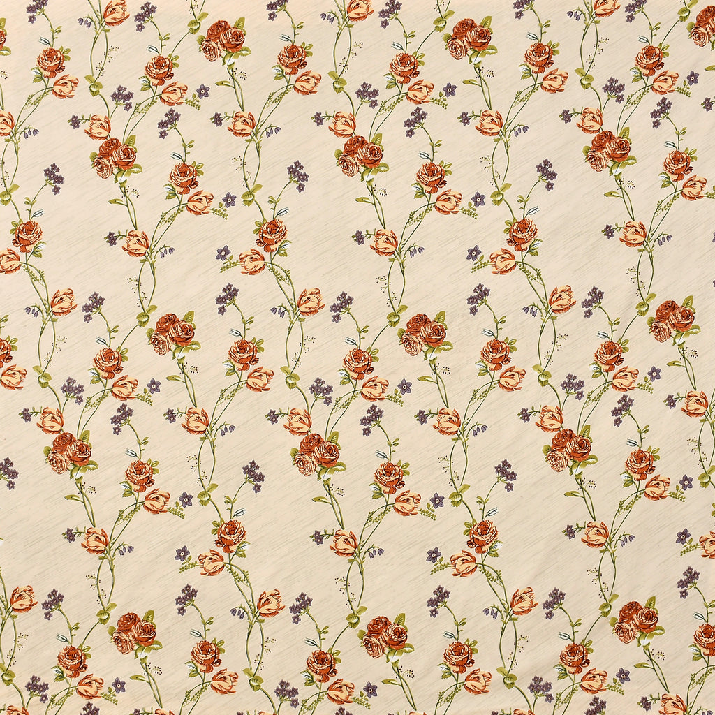 Furnofy 140 GSM Fitted Bedsheet (L-78 x B-72 + 6" Pocket) with 2 Pillow Covers - Fitted, Floral Print, Soft & Stretchable