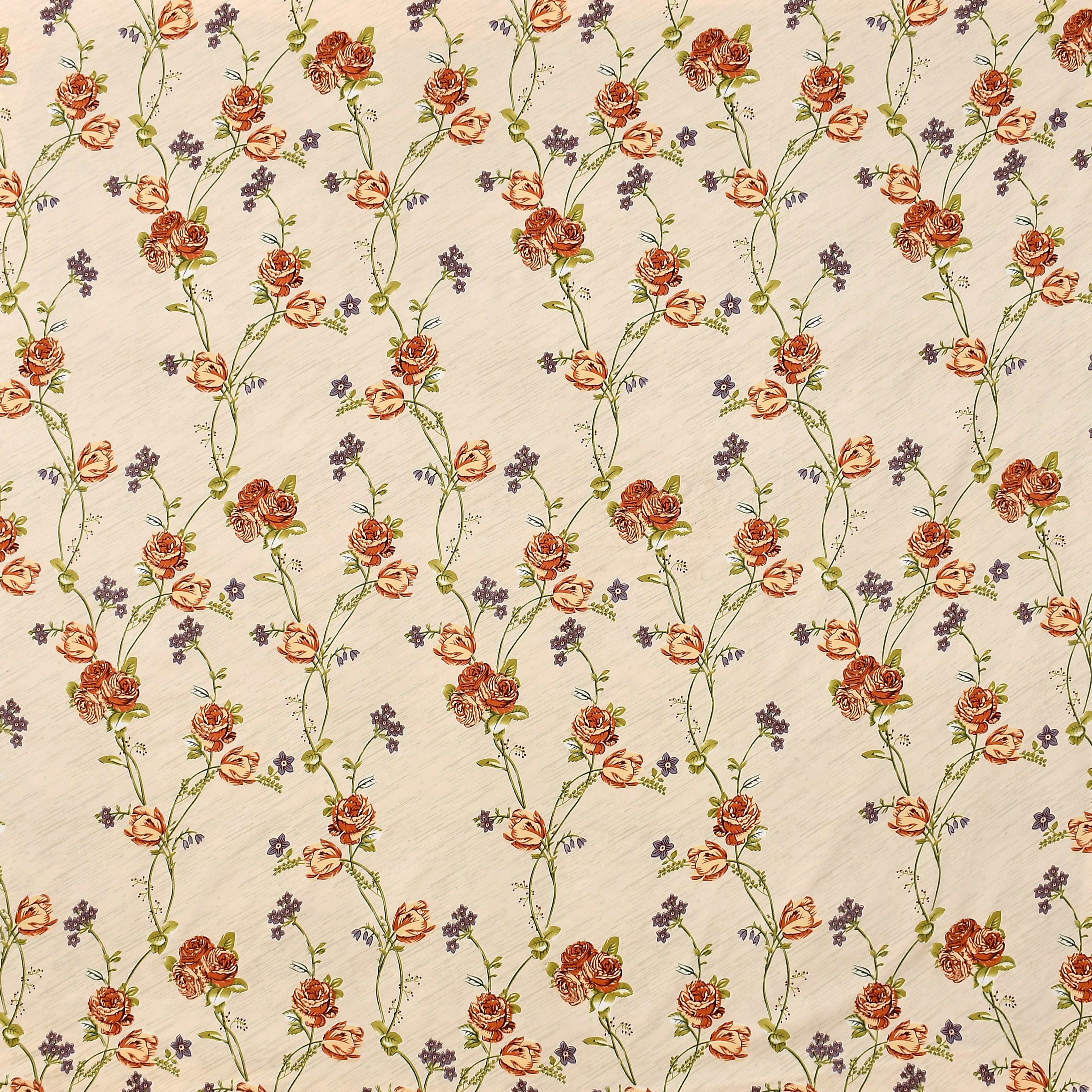 Furnofy 140 GSM Fitted Bedsheet (L-78 x B-72 + 6" Pocket) with 2 Pillow Covers - Fitted, Floral Print, Soft & Stretchable