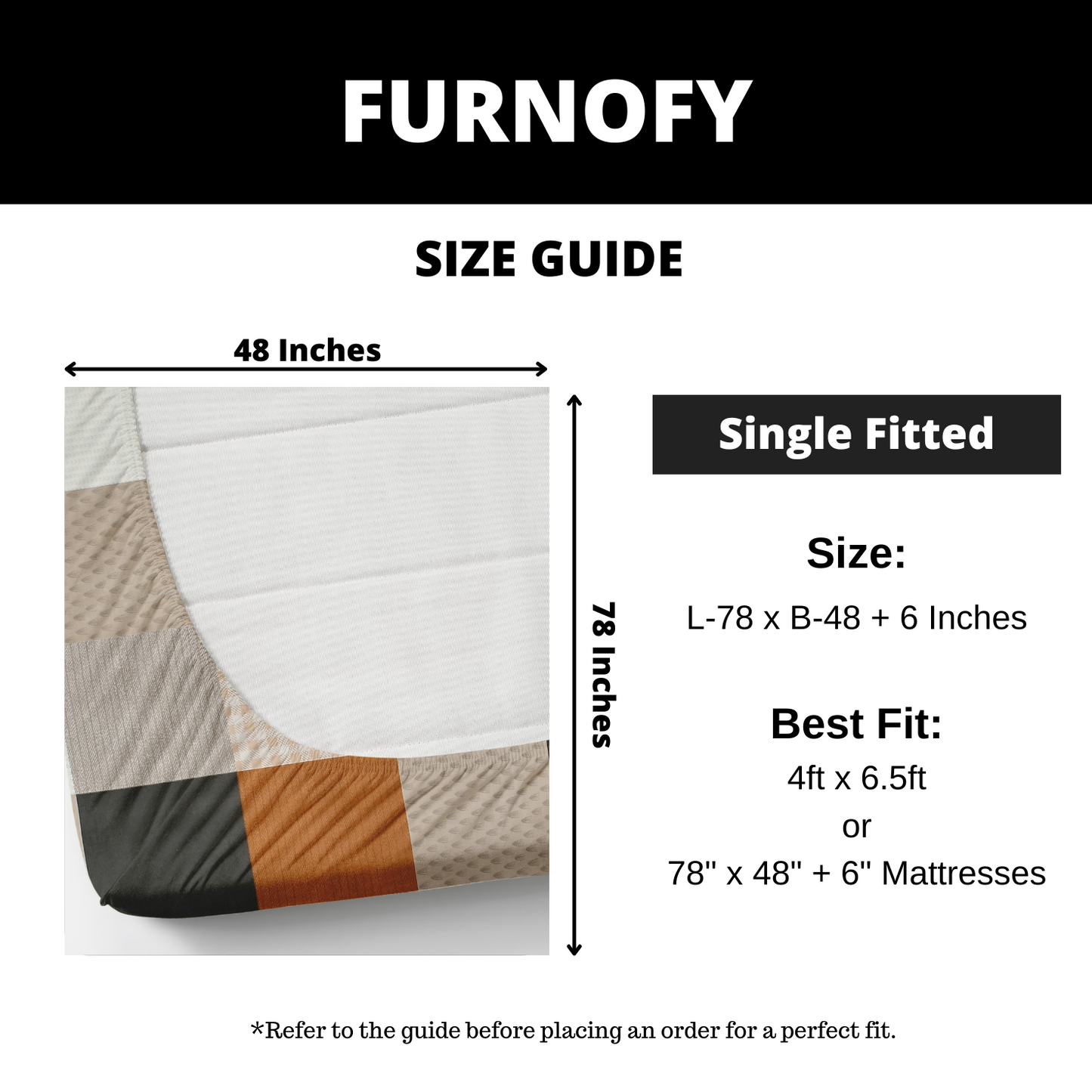 Furnofy 140 GSM Elastic Fitted Single Bedsheet (78 * 48 inches with 6" to 8" Pocket Size) with 1 Pillow Cover (18x 27 inches) - Striped Multicolors
