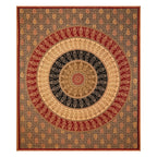 Furnofy 100% Cotton Traditional Jaipuri Print King Size Bedsheet (90x108 Inches) with 2 Matching Pillow Covers – Flat, Maroon
