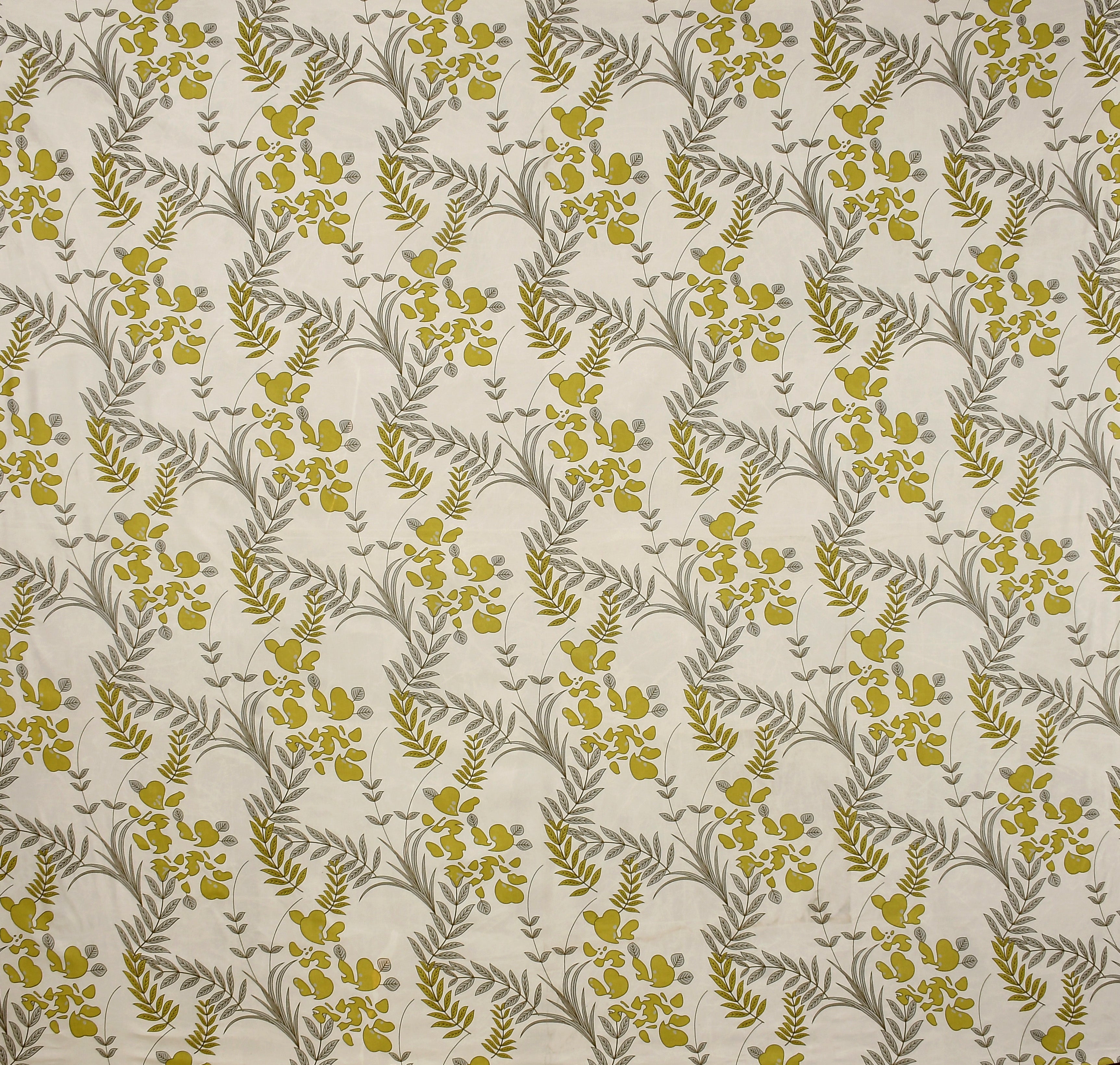 Furnofy Premium Printed Double Bedsheet (90x100 Inches) with 2 Pillow Covers (Gift Set) - Flat, Cream & Green- Floral