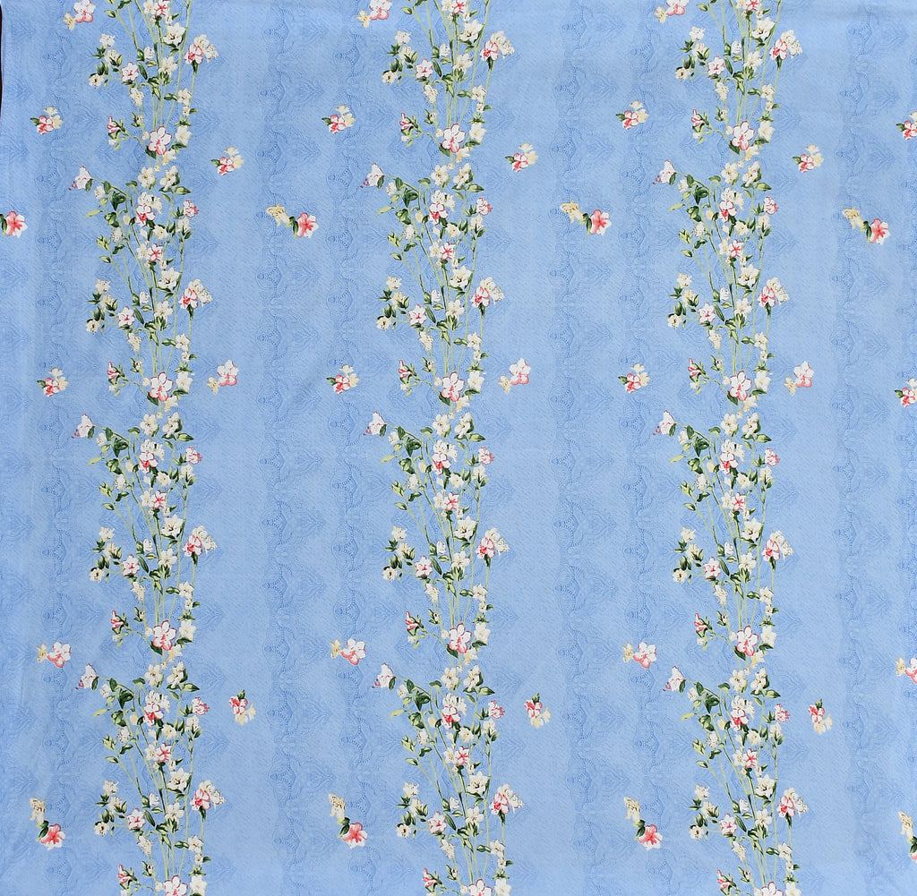 Furnofy 140 GSM Fitted King Size Bedsheet (78"x72" + 6" Pocket Size) with 2 Pillow Covers (18x27 inches) - Floral, Blue