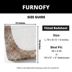 Furnofy 140 GSM Fitted  Double Bedsheet (78"x72" + 6" Pocket Size) with 2 Pillow Covers (18x27 inches) - Abstract