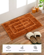 Furnofy Antiskid Lightweight Fluffy Doormats (Pack of 1, 40x60 CMs) - Beige