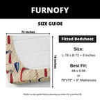 Furnofy 140 GSM Fitted  Double Bedsheet (78"x72" + 6" Pocket Size) with 2 Pillow Covers (18x27 inches) - Abstract