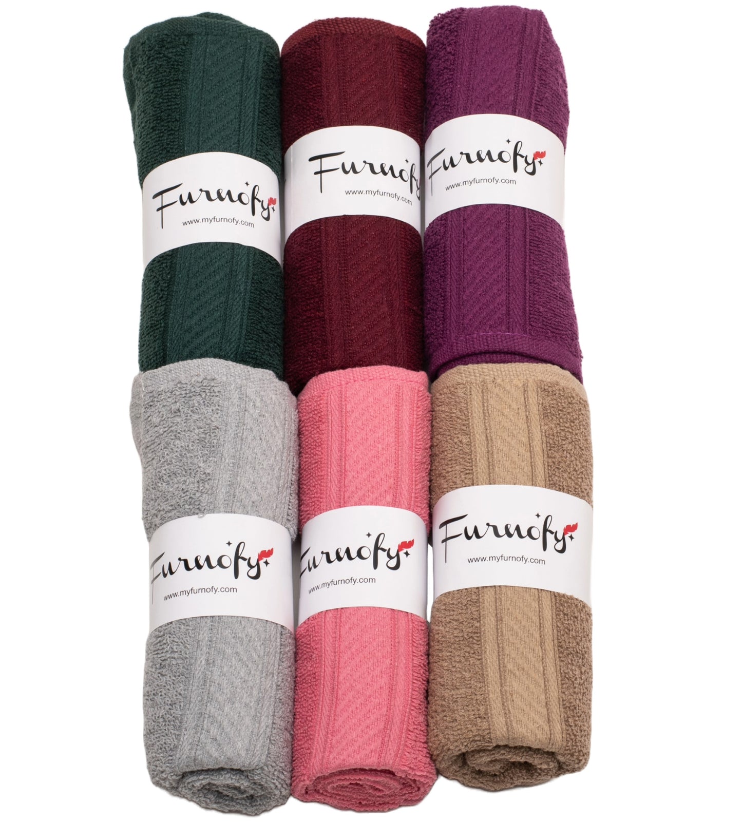 Furnofy 450 GSM Hand Towel Set of 6 Soft, Absorbent & Quick Dry Towel for Gym, Home, Kitchen, Pool, Travel - (40x60 cm, Multicolor)