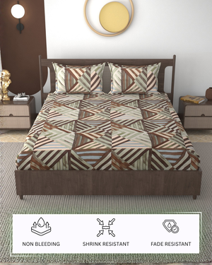 Furnofy 140 GSM Fitted  Double Bedsheet (78