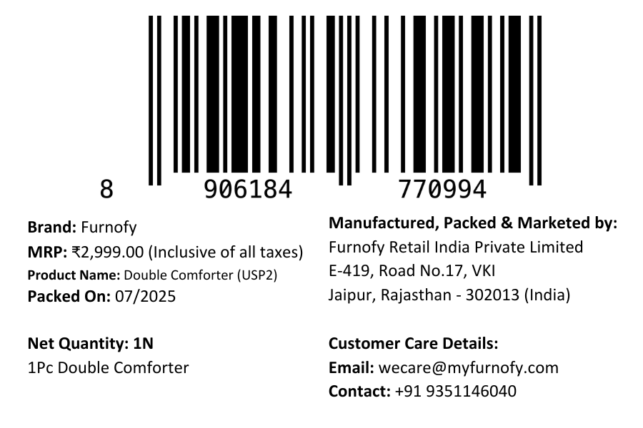 Furnofy 200 GSM Premium King Size Reversible Comforter/Quilt (220x224 cm) - Microfiber, Pack of 1