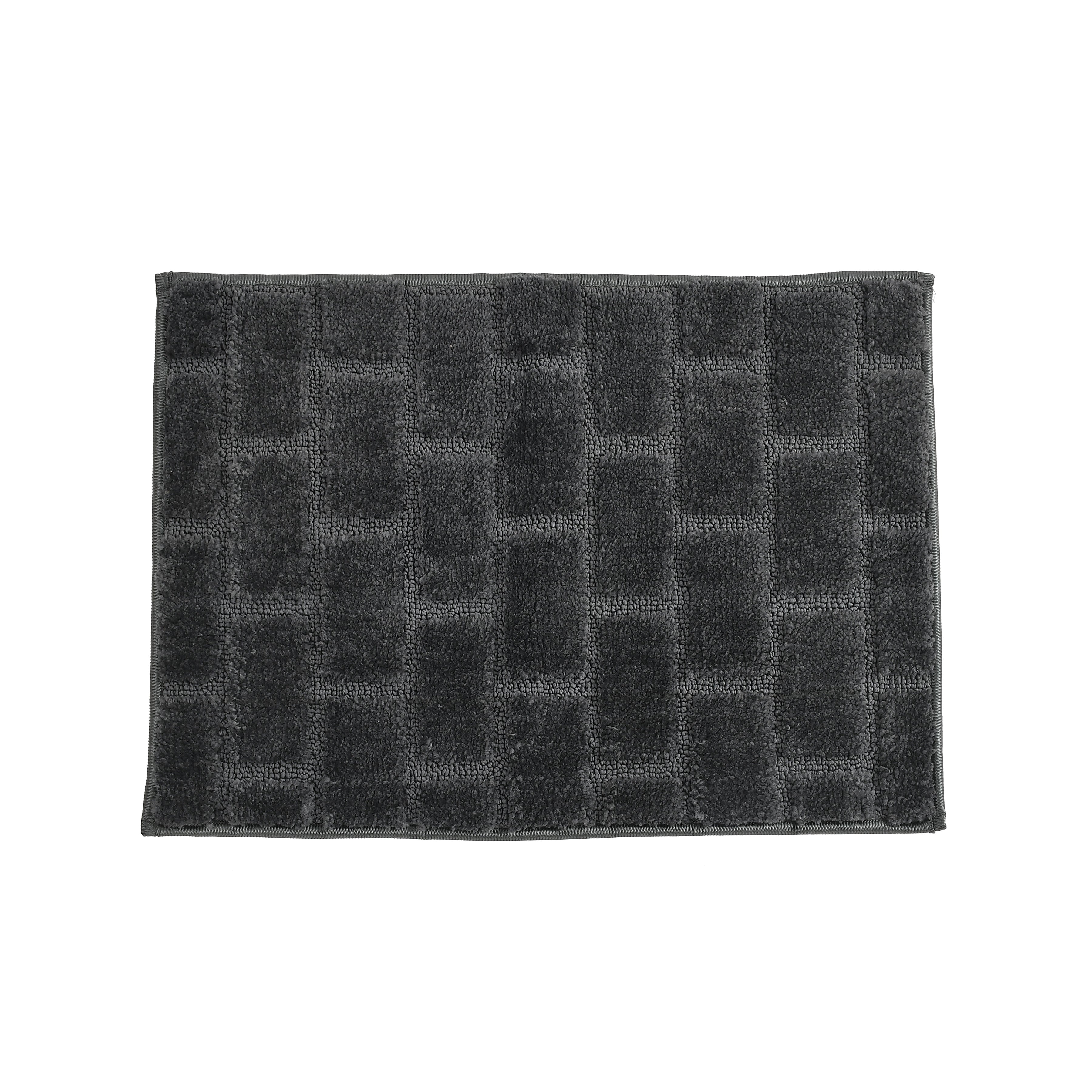 Furnofy Antiskid Lightweight Fluffy Doormats (Pack of 1, 40x60 CMs) - Dark Grey